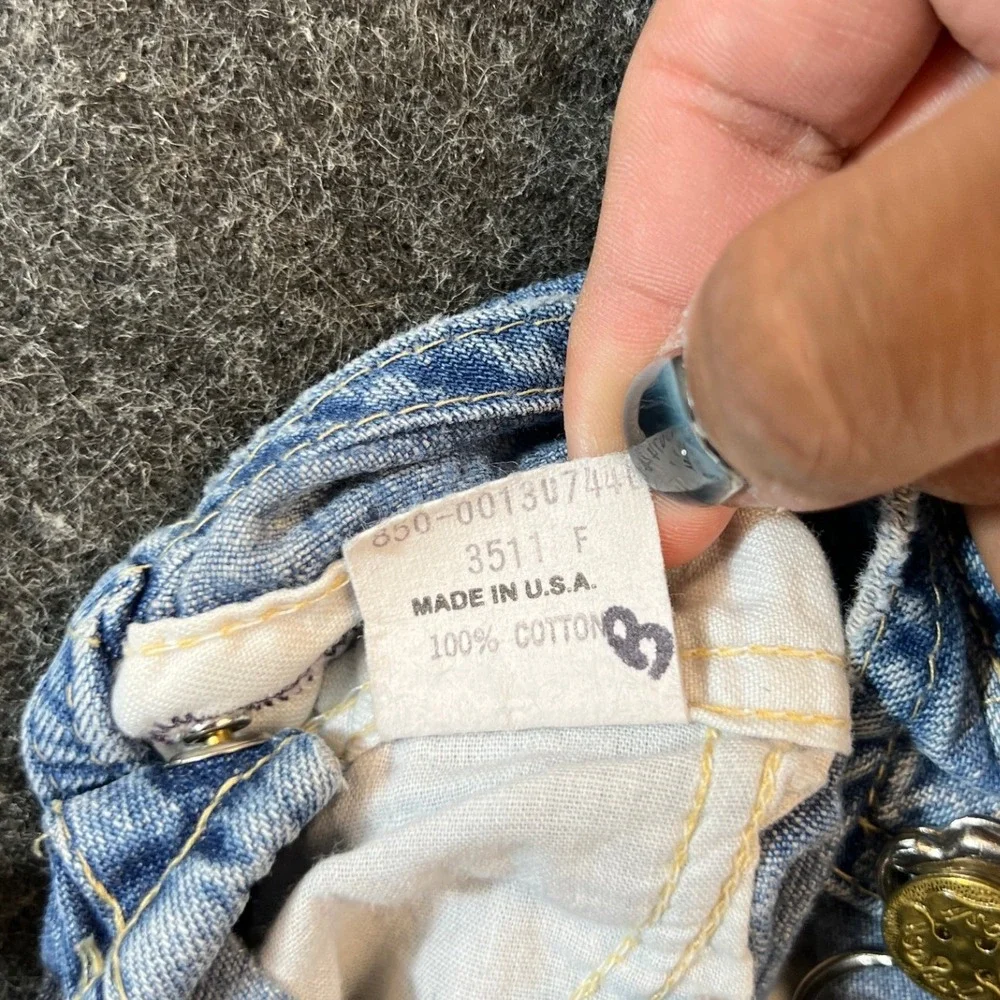 Vintage OshKosh Bgosh Denim Overalls 12 Months Made in USA Blue Vestbak 3511 F